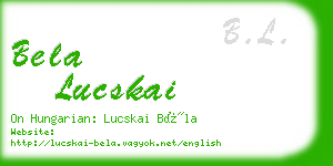 bela lucskai business card